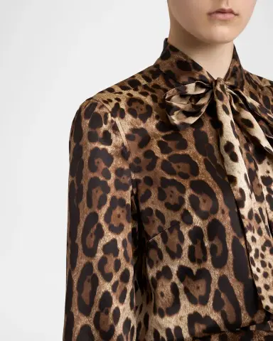 Dolce & Gabbana Neck-Tie Leopard-Print Silk Shirt | Thumbnail 5 Dolce & Gabbana Neck-Tie Leopard-Print Silk Shirt | Thumbnail 5