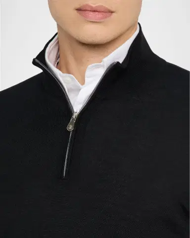 Brunello Cucinelli Men's Wool-Cashmere Half Zip Pullover Sweater | Thumbnail 5 Brunello Cucinelli Men's Wool-Cashmere Half Zip Pullover Sweater | Thumbnail 5