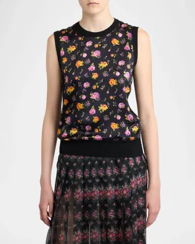 Dolce & Gabbana Small Rose Bouquets-Print Silk Tank Top | Thumbnail 4 Dolce & Gabbana Small Rose Bouquets-Print Silk Tank Top | Thumbnail 4