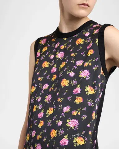 Dolce & Gabbana Small Rose Bouquets-Print Silk Tank Top | Thumbnail 5 Dolce & Gabbana Small Rose Bouquets-Print Silk Tank Top | Thumbnail 5