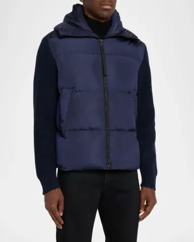 Canada Goose Men's HyBridge Wool-Knit Nylon Down Hooded Jacket | Thumbnail 4 Canada Goose Men's HyBridge Wool-Knit Nylon Down Hooded Jacket | Thumbnail 4