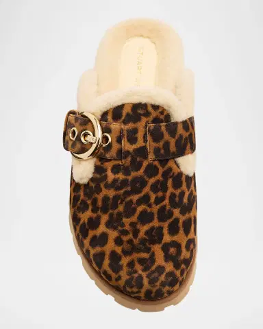Stuart Weitzman Chrystie Shearling-Lined Leopard Suede Mules | Thumbnail 7 Stuart Weitzman Chrystie Shearling-Lined Leopard Suede Mules | Thumbnail 7