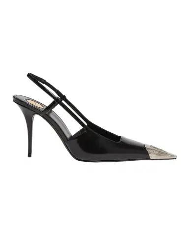 Saint Laurent 90mm Jeanne Leather Slingback Pumps | Thumbnail 1 Saint Laurent 90mm Jeanne Leather Slingback Pumps | Thumbnail 1