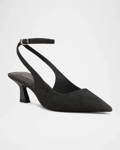Stuart Weitzman 50mm Vinnie Flannel Ankle-Strap Pumps | Thumbnail 2 Stuart Weitzman 50mm Vinnie Flannel Ankle-Strap Pumps | Thumbnail 2