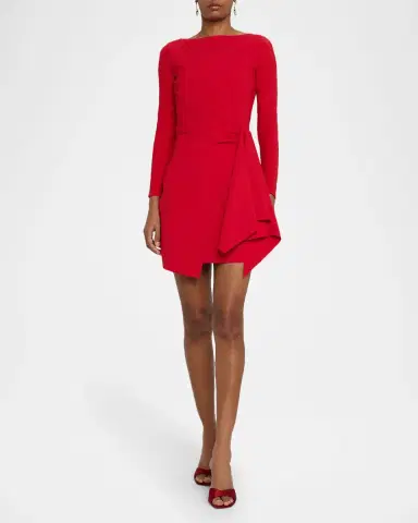 Chiara Boni La Petite Robe Draped Boat-Neck Mini Dress | Thumbnail 3 Chiara Boni La Petite Robe Draped Boat-Neck Mini Dress | Thumbnail 3