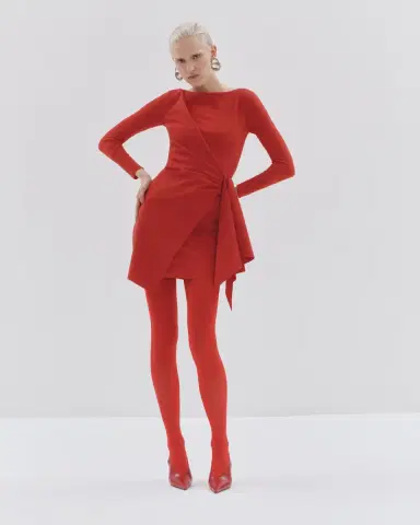 Chiara Boni La Petite Robe Draped Boat-Neck Mini Dress | Thumbnail 4 Chiara Boni La Petite Robe Draped Boat-Neck Mini Dress | Thumbnail 4