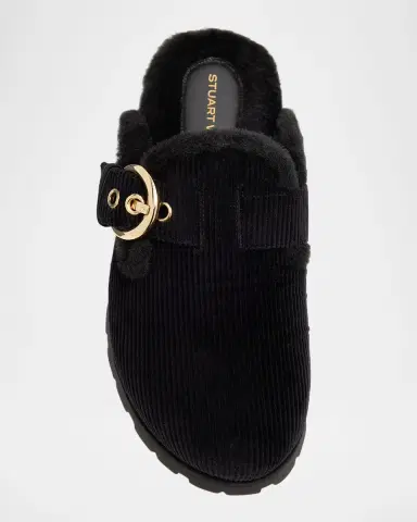 Stuart Weitzman Chrystie Shearling-Lined Corduroy Mules | Thumbnail 6 Stuart Weitzman Chrystie Shearling-Lined Corduroy Mules | Thumbnail 6