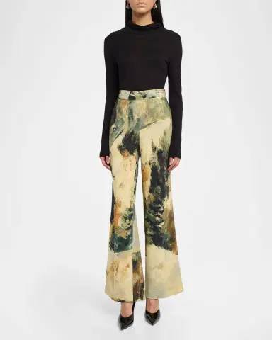 Libertine Modernist Landscape Silk Flare Pants | Thumbnail 2 Libertine Modernist Landscape Silk Flare Pants | Thumbnail 2