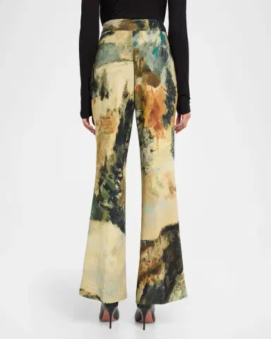 Libertine Modernist Landscape Silk Flare Pants | Thumbnail 3 Libertine Modernist Landscape Silk Flare Pants | Thumbnail 3
