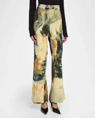 Libertine Modernist Landscape Silk Flare Pants | Thumbnail 4 Libertine Modernist Landscape Silk Flare Pants | Thumbnail 4