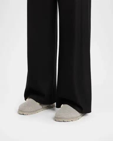 Stuart Weitzman Chrystie Shearling-Lined Flannel Mules | Thumbnail 2 Stuart Weitzman Chrystie Shearling-Lined Flannel Mules | Thumbnail 2