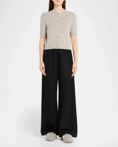 Stuart Weitzman Chrystie Shearling-Lined Flannel Mules | Thumbnail 3 Stuart Weitzman Chrystie Shearling-Lined Flannel Mules | Thumbnail 3