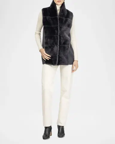 Gorski Reversible Shearling Lamb Vest with Cashmere-Blend Back | Thumbnail 2 Gorski Reversible Shearling Lamb Vest with Cashmere-Blend Back | Thumbnail 2