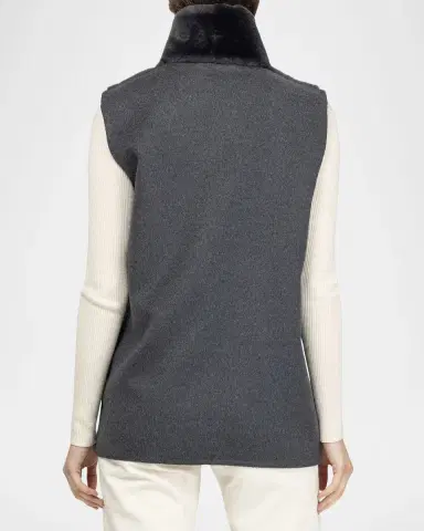 Gorski Reversible Shearling Lamb Vest with Cashmere-Blend Back | Thumbnail 3 Gorski Reversible Shearling Lamb Vest with Cashmere-Blend Back | Thumbnail 3