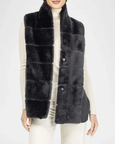 Gorski Reversible Shearling Lamb Vest with Cashmere-Blend Back | Thumbnail 4 Gorski Reversible Shearling Lamb Vest with Cashmere-Blend Back | Thumbnail 4