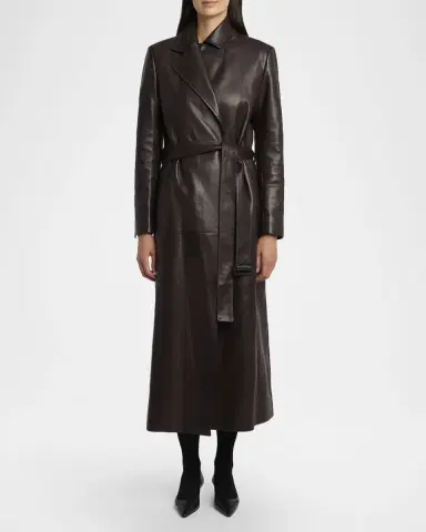 THE ROW Raisa Belted Leather Coat | Thumbnail 2 THE ROW Raisa Belted Leather Coat | Thumbnail 2