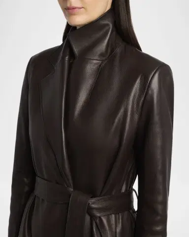 THE ROW Raisa Belted Leather Coat | Thumbnail 5 THE ROW Raisa Belted Leather Coat | Thumbnail 5