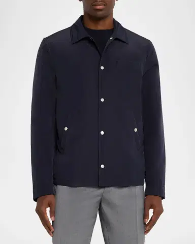Brunello Cucinelli Men's Shirt-Style Water-Resistant Jacket | Thumbnail 4 Brunello Cucinelli Men's Shirt-Style Water-Resistant Jacket | Thumbnail 4