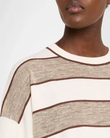 Brunello Cucinelli Shimmering Striped Wool-Cashmere Crewneck Sweater | Thumbnail 5 Brunello Cucinelli Shimmering Striped Wool-Cashmere Crewneck Sweater | Thumbnail 5