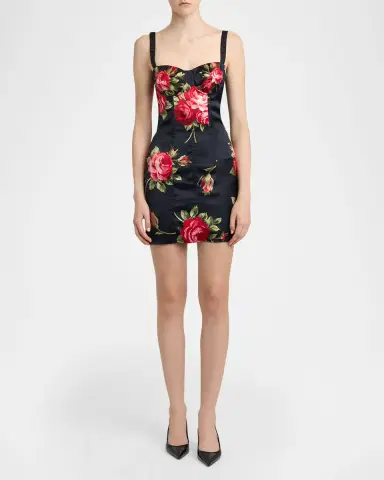 Dolce & Gabbana Floral Satin Bustier Mini Dress | Thumbnail 2 Dolce & Gabbana Floral Satin Bustier Mini Dress | Thumbnail 2