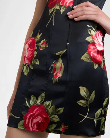 Dolce & Gabbana Floral Satin Bustier Mini Dress | Thumbnail 5 Dolce & Gabbana Floral Satin Bustier Mini Dress | Thumbnail 5
