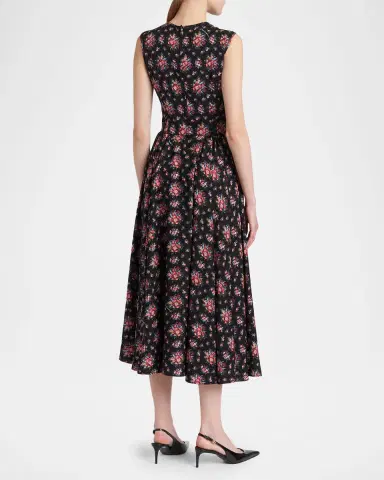 Dolce & Gabbana Small Rose Bouquets-Print Sleeveless Midi Dress | Thumbnail 3 Dolce & Gabbana Small Rose Bouquets-Print Sleeveless Midi Dress | Thumbnail 3