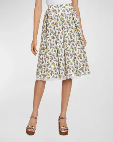 Dolce & Gabbana Floral Cotton-Blend Midi Skirt | Thumbnail 3 Dolce & Gabbana Floral Cotton-Blend Midi Skirt | Thumbnail 3