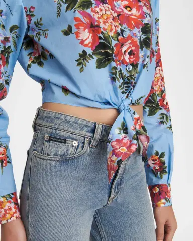 Dolce & Gabbana Floral-Print Knotted Crop Button-Down Shirt | Thumbnail 5 Dolce & Gabbana Floral-Print Knotted Crop Button-Down Shirt | Thumbnail 5