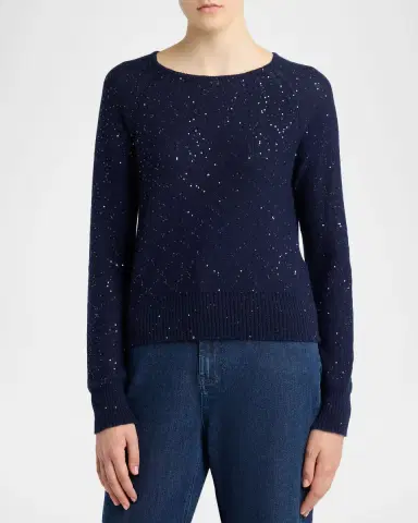 Kiton Shimmering Wool Knit Crewneck Sweater | Thumbnail 4 Kiton Shimmering Wool Knit Crewneck Sweater | Thumbnail 4