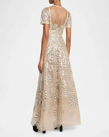 Elie Saab Sequin Embroidered Tulle Illusion Gown | Thumbnail 3 Elie Saab Sequin Embroidered Tulle Illusion Gown | Thumbnail 3