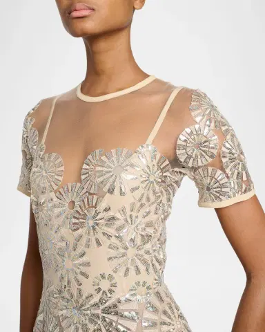Elie Saab Sequin Embroidered Tulle Illusion Gown | Thumbnail 5 Elie Saab Sequin Embroidered Tulle Illusion Gown | Thumbnail 5