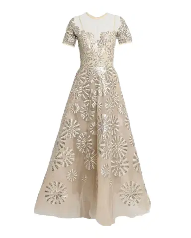 Elie Saab Sequin Embroidered Tulle Illusion Gown | Thumbnail 1 Elie Saab Sequin Embroidered Tulle Illusion Gown | Thumbnail 1
