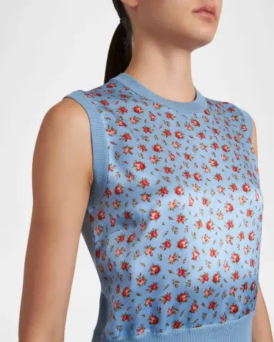 Dolce & Gabbana Small Rose Bouquets-Print Silk Tank Top | Thumbnail 5 Dolce & Gabbana Small Rose Bouquets-Print Silk Tank Top | Thumbnail 5