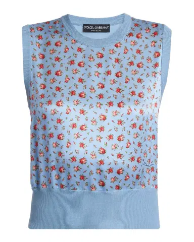 Dolce & Gabbana Small Rose Bouquets-Print Silk Tank Top | Thumbnail 1 Dolce & Gabbana Small Rose Bouquets-Print Silk Tank Top | Thumbnail 1
