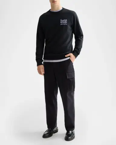 Scotch & Soda Men's Front and Back Artwork Cotton Sweatshirt | Thumbnail 2 Scotch & Soda Men's Front and Back Artwork Cotton Sweatshirt | Thumbnail 2