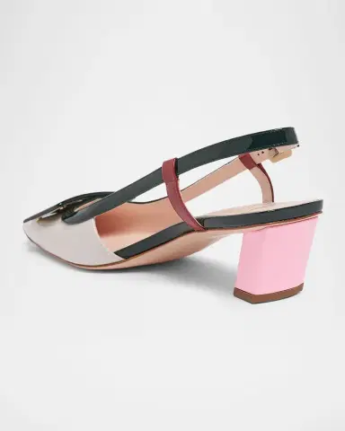 Roger Vivier 45mm Belle Vivier Patent Leather Lacquered Buckle Slingback Pumps | Thumbnail 2 Roger Vivier 45mm Belle Vivier Patent Leather Lacquered Buckle Slingback Pumps | Thumbnail 2