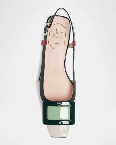 Roger Vivier 45mm Belle Vivier Patent Leather Lacquered Buckle Slingback Pumps | Thumbnail 4 Roger Vivier 45mm Belle Vivier Patent Leather Lacquered Buckle Slingback Pumps | Thumbnail 4