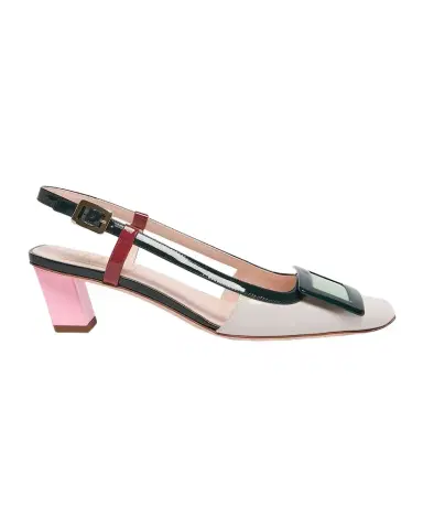 Roger Vivier 45mm Belle Vivier Patent Leather Lacquered Buckle Slingback Pumps | Thumbnail 1 Roger Vivier 45mm Belle Vivier Patent Leather Lacquered Buckle Slingback Pumps | Thumbnail 1