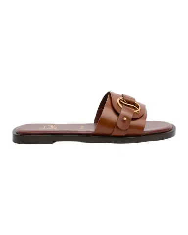 Christian Louboutin Her in Roma Leather Slide Sandals | Thumbnail 1 Christian Louboutin Her in Roma Leather Slide Sandals | Thumbnail 1