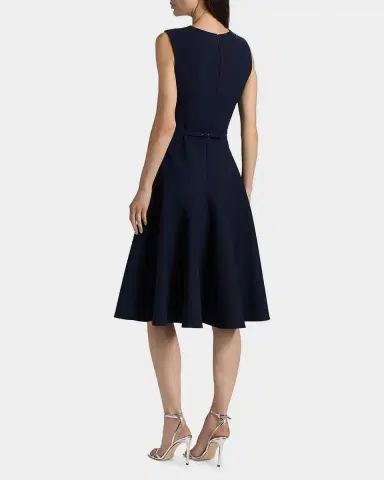 Oscar de la Renta Sleeveless Crystal Belted Stretch Wool Midi Dress | Thumbnail 2 Oscar de la Renta Sleeveless Crystal Belted Stretch Wool Midi Dress | Thumbnail 2