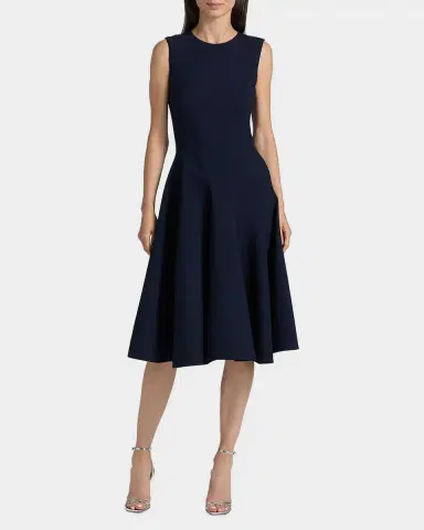 Oscar de la Renta Sleeveless Crystal Belted Stretch Wool Midi Dress | Thumbnail 7 Oscar de la Renta Sleeveless Crystal Belted Stretch Wool Midi Dress | Thumbnail 7