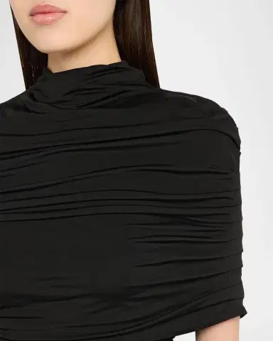 Lapointe Mock-Neck Ruched Jersey Top | Thumbnail 5 Lapointe Mock-Neck Ruched Jersey Top | Thumbnail 5