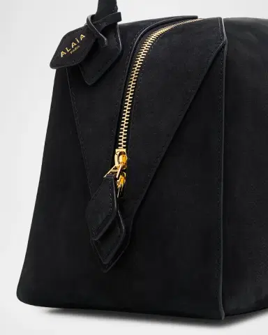 ALAÏA Le Bouledogue Bowling Shoulder Bag in Nubuck Leather | Thumbnail 5 ALAÏA Le Bouledogue Bowling Shoulder Bag in Nubuck Leather | Thumbnail 5
