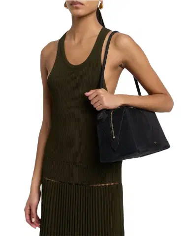 ALAÏA Le Bouledogue Bowling Shoulder Bag in Nubuck Leather | Thumbnail 1 ALAÏA Le Bouledogue Bowling Shoulder Bag in Nubuck Leather | Thumbnail 1