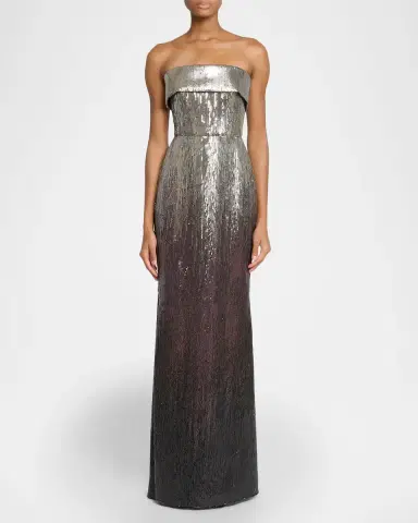 Elie Saab Strapless Gradient Sequined Trumpet Gown | Thumbnail 2 Elie Saab Strapless Gradient Sequined Trumpet Gown | Thumbnail 2