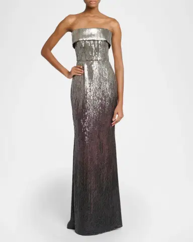 Elie Saab Strapless Gradient Sequined Trumpet Gown | Thumbnail 4 Elie Saab Strapless Gradient Sequined Trumpet Gown | Thumbnail 4