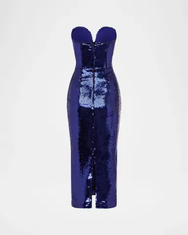 Alex Perry Strapless Sweetheart Sequined Midi Dress | Thumbnail 2 Alex Perry Strapless Sweetheart Sequined Midi Dress | Thumbnail 2