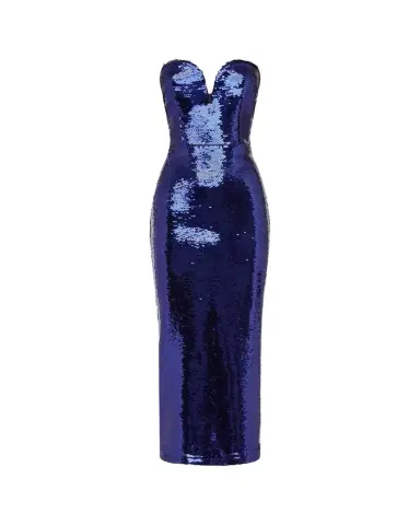 Alex Perry Strapless Sweetheart Sequined Midi Dress | Thumbnail 1 Alex Perry Strapless Sweetheart Sequined Midi Dress | Thumbnail 1