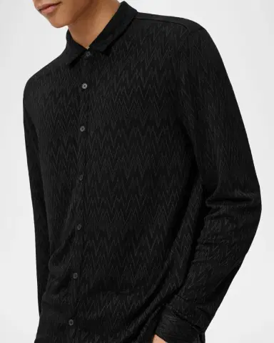 JOHN VARVATOS en's Redmond Herringbone Button-Down Shirt | Thumbnail 6 JOHN VARVATOS en's Redmond Herringbone Button-Down Shirt | Thumbnail 6
