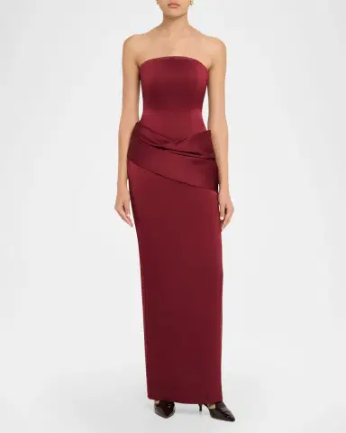 Alex Perry Strapless Corset Draped Column Gown | Thumbnail 2 Alex Perry Strapless Corset Draped Column Gown | Thumbnail 2
